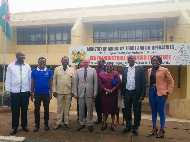 The PS, Vocational &Technical Training Dr. Kevit Desai with the Technical Team that is Developing a National Policy on Recognition of Prior Learning(RPL)at the Kenya Industrial Training Institute,Nakuru