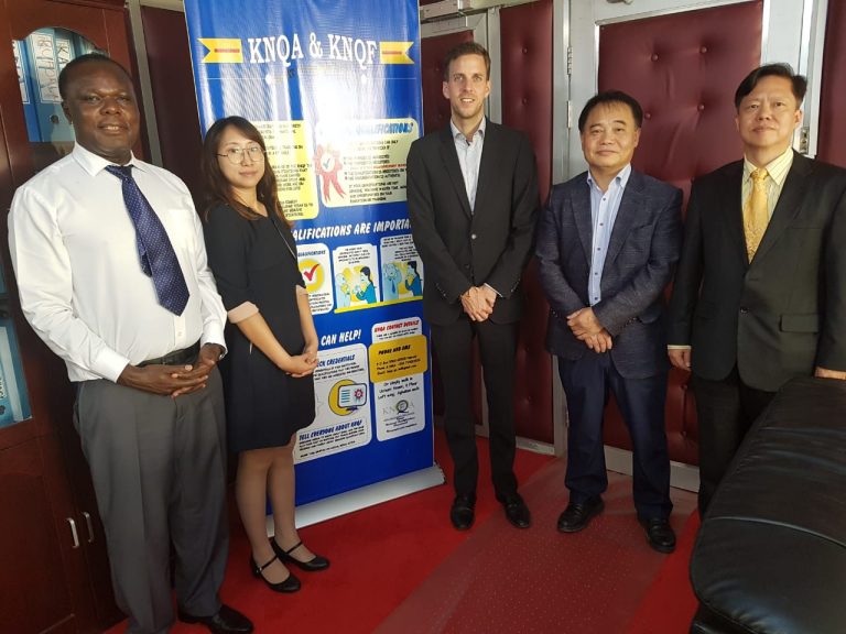 Dr Juma Mukhwana Director General and CEO of the Kenya National Qualifications Authority with a team from the GIZ and Korea International Corporation Agency (KOICA)