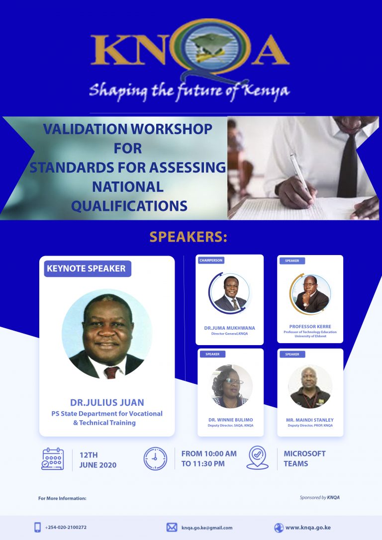 Validation Workshop for Standards for Assessing National Qualifications