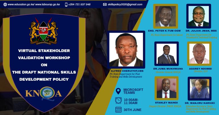 Join Virtual Stakeholder Workshop Validation Workshop for Draft National Skills Development Policy