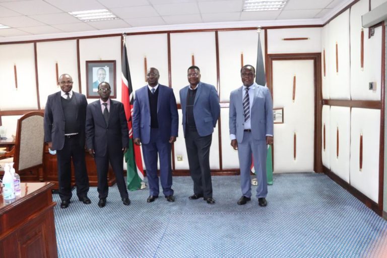 The Chair of the KNQA Council today let a team from the Authority who paid a courtesy call on the CS for Labour and Social Protection, Simon Chelugui.