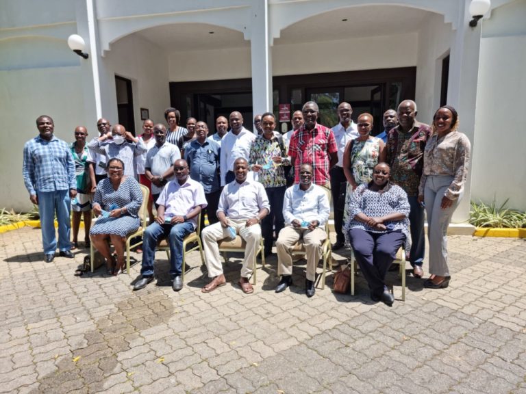 The DG KNQA Dr Juma Mukhwana,  the DG TVETA Dr Kipkirui Langat, and the DG NITA Eng. Stephen Ogenga during a Workshop in Mombasa County on how to implement RPL in the context of Competence Based Education and Training in the TVET sector in Kenya