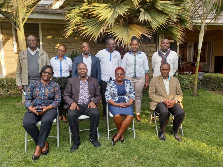 Director Technical Services Mr.Maindi (2nd from left) leading a team of KNQA staff and representatives from CUE, TVETA, NITA and Directorate of Quality Assurance to develop a national policy on quality assurance of national qualifications in Kenya.