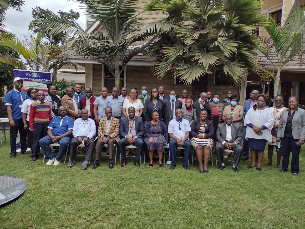 Members of KNQA/KMTC combined Technical team during the start of a 5 day sensitization & capacity building workshop ongoing at Astoria Hotel, Naivasha. The purpose of the workshop is to sensitize & offer Technical support to KMTC,the largest supplier of health proffesionals in Kenya to apply for Accreditation as a QAI and also Accreditation of her qualifications.