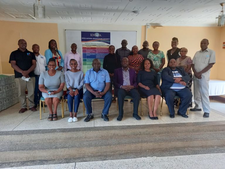 A combined KNQA/KASNEB  Technical team to oversee the accreditation of KASNEB as a Qualibfications Awarding Institution(QAI)and the registration of her qualifications. The 5 day workshop is ongoing at Machakos University was also graced by the CEO KASNEB Dr. Nicholas Leting.
