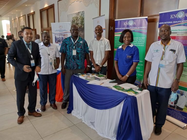 KNQA’s exhibition desk during the ongoing EASTRIP Regional Technical Advisory Meeting(TAM) & Medium Term Review( MTR) held at Pride in Paradise Hotel in Mombasa.