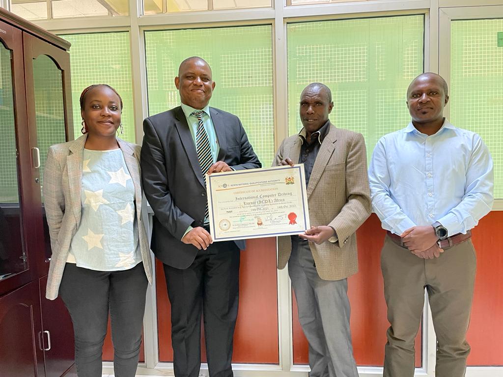Today KNQA was graced with the presence of the ICDL team who received a certificate following their Accreditation as a QAI and Registration of their qualifications to the KNQF.