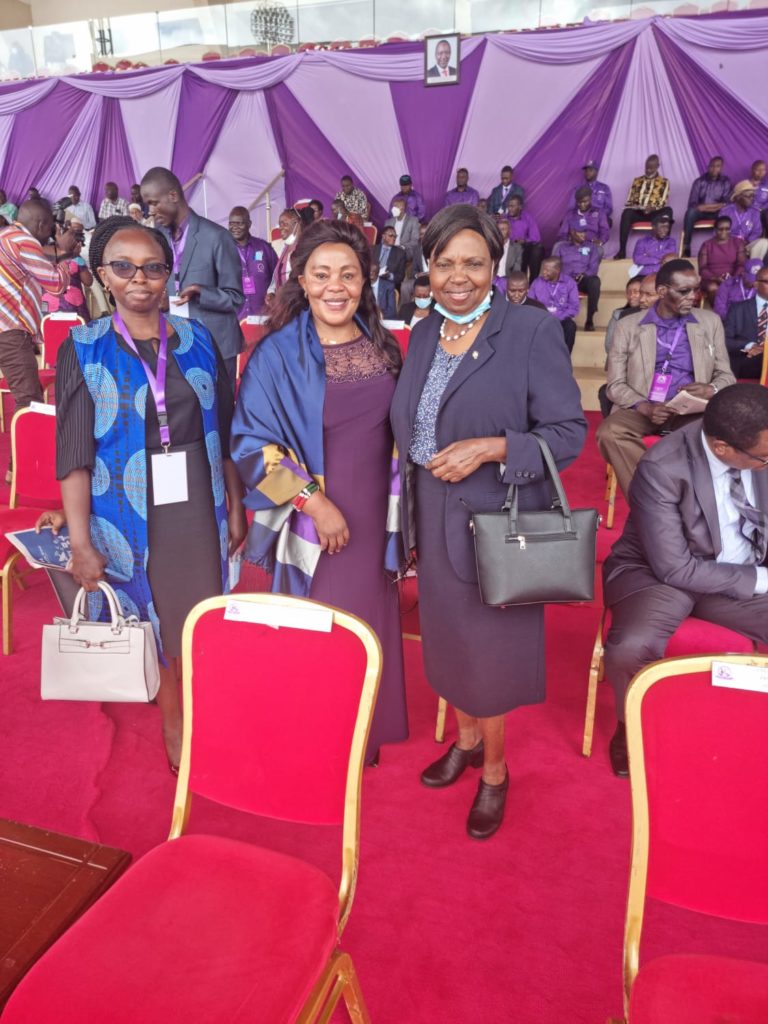 KNQA Council members CPA Rosemary Njogu and Damaris Muhika with the PS VTT Dr Margaret Mwakima at todays labour day celebrations in Nairobi.  The workers are ready for the roll out of RPL in the Country.