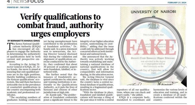 Verify qualifications to Combat fraud, authority urges employers.